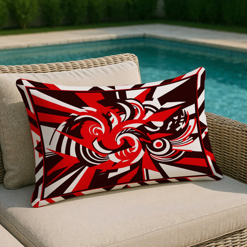Crimson Eclipse Indoor And Outdoor Pillow, Rectangle 20"H x 14"W