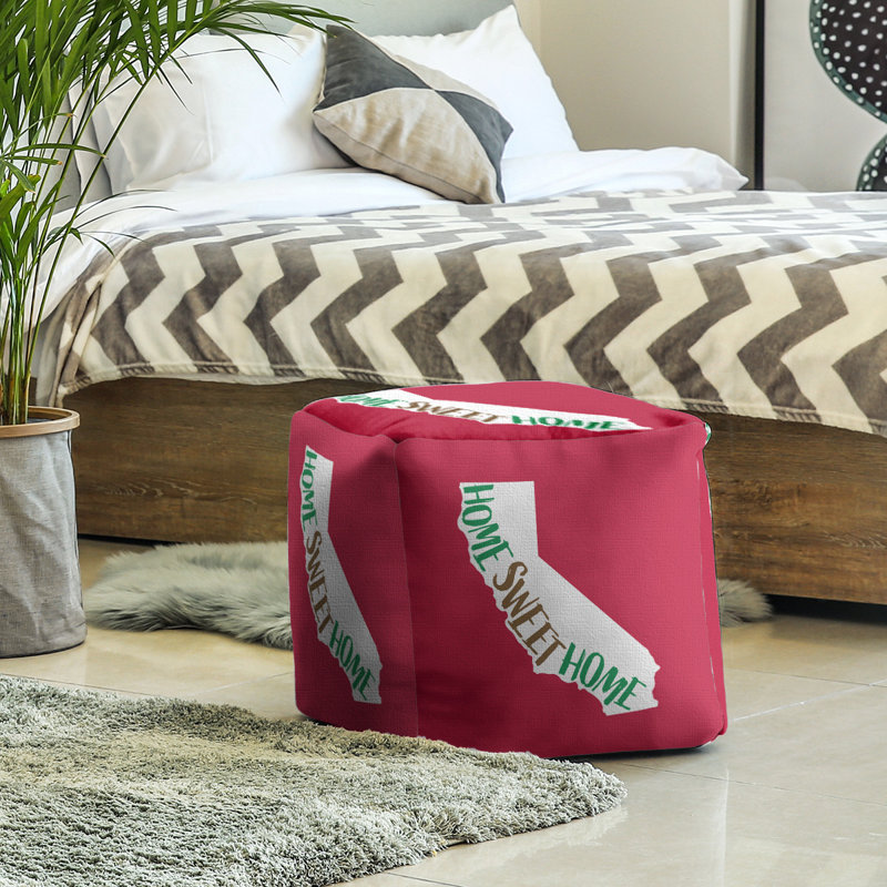 Repose-pieds cube en californie, home, Rouge / Blanc
