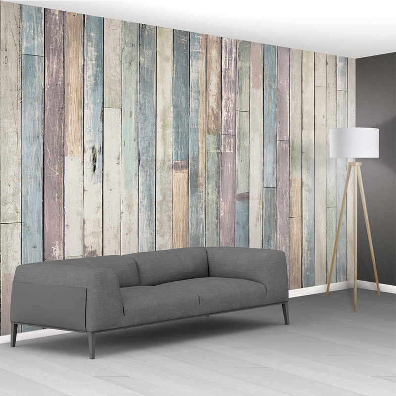 4 Piece Wallpaper Mural, 2.53m L x 366cm W, Light Blue