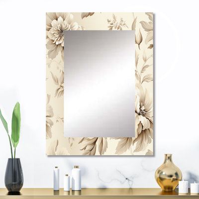 Payette minimaliste victorienne chic, motif victorien - grand miroir mural floral