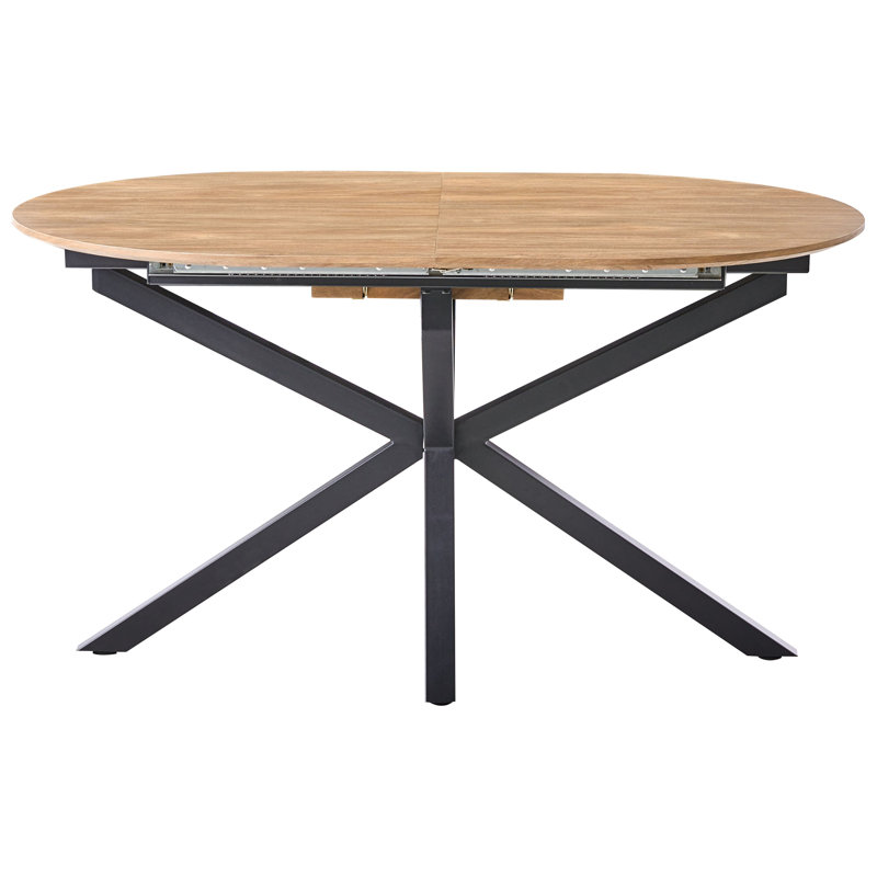 Extendable Oval Metal Base Dining Table