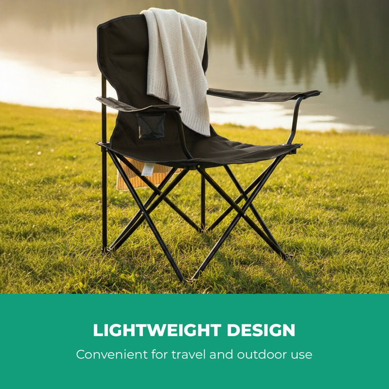Folding Camping Chair, 1, Black