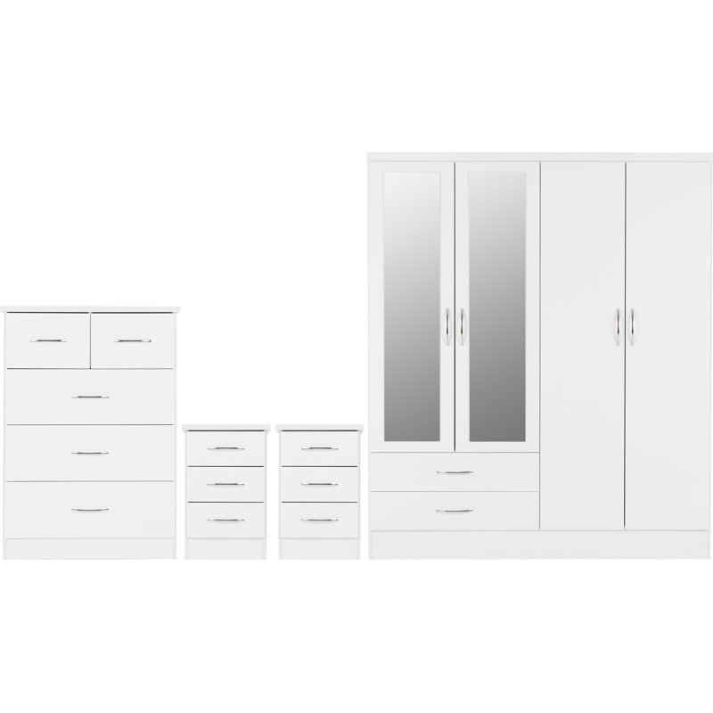 Cascio 4 Piece Bedroom Set, White