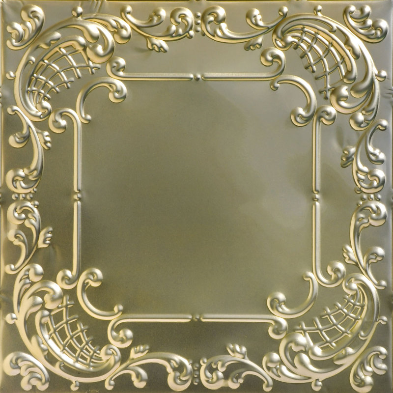 Tuile de plafond cloutée 2 pi x 2 pi Baby's Breath, Pépite d'or