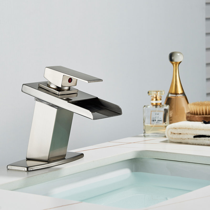 Robinet pour salle de bain à DEL en verre brossé Mosson