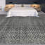Tapis argenté / foncé / gris noué à la main de haute qualité-70393078