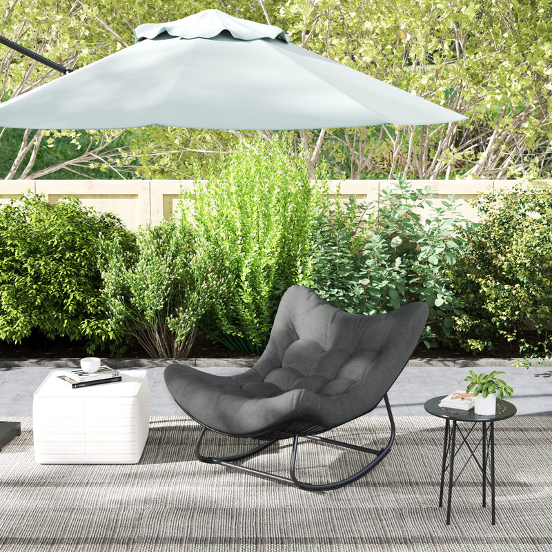 Fauteuil à bascule d'extérieur surdimensionné pour l'extérieur, gris foncé