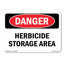Herbicide Storage Area Plastic Sign 10" X 7"