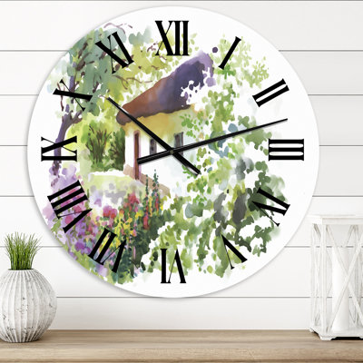 Rural Village On A Green Summer Day - Traditional wall clock