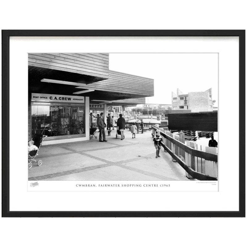 Cwmbran, Fairwater Shopping Centre C1965 - Single Picture Frame Print, 40cm H x 50cm W x 2.3cm D