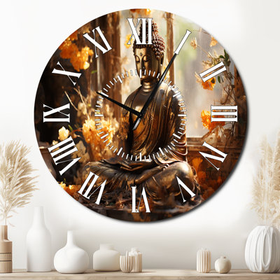 Thai Golden Buddha - Thailand White Face Wall Clock