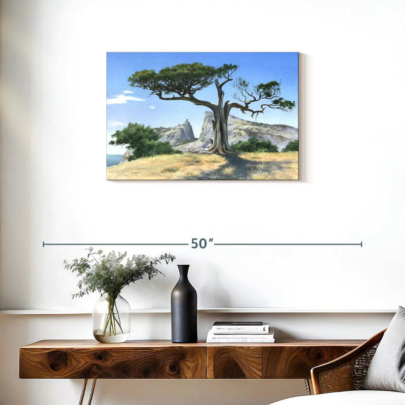 Harnek Juniper Tree By The Cliff, 20" H x 30" W