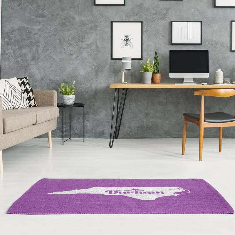 Tapis de l’aire mauve de caroline du nord Durham, Rectangle 3 pi x 5 pi