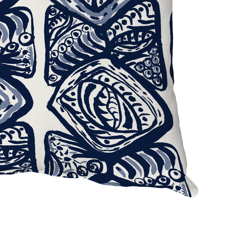 Housse et insert de coussin carré en coton, 18" x 18", Bleu marine