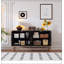 Buffet de style rétro avec tablettes réglables, poignées et pieds en métal pour un rangement polyvalent et un design élégant, espresso