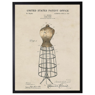 Dress Form Patent in Black Frame