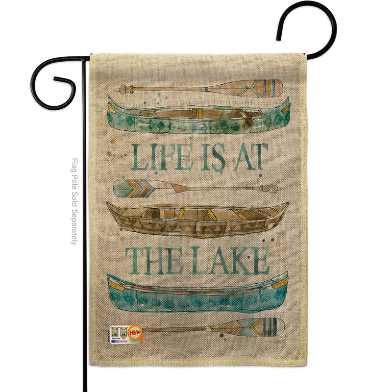 Drapeau de jardin en polyester 19 x 13 po Life to the Lake Burlap Nature Outdoor Impressions