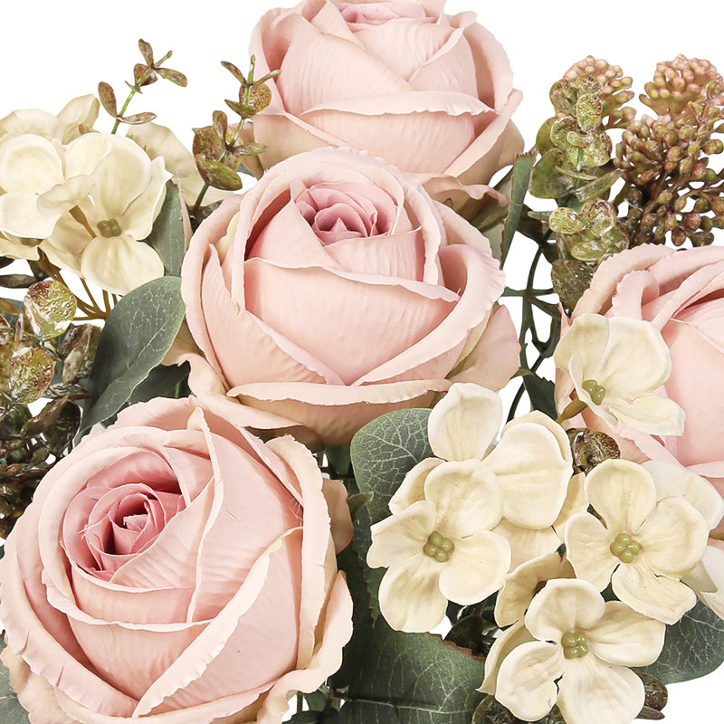 Bouquet de tiges de baies artificielles mixtes, Rosé ivoire