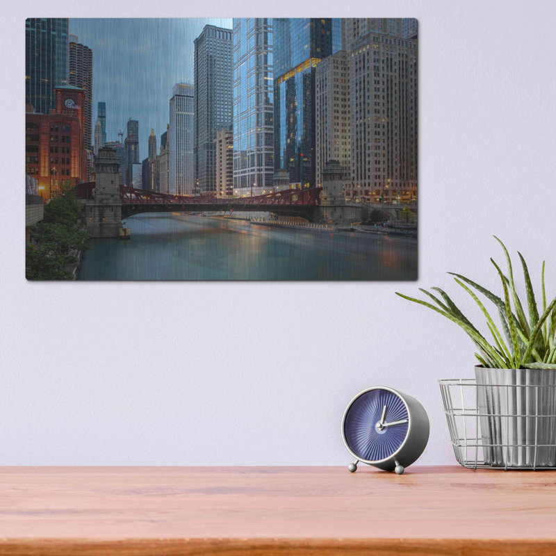 «Chicago River» par AKG, H 12 po x l 16 po
