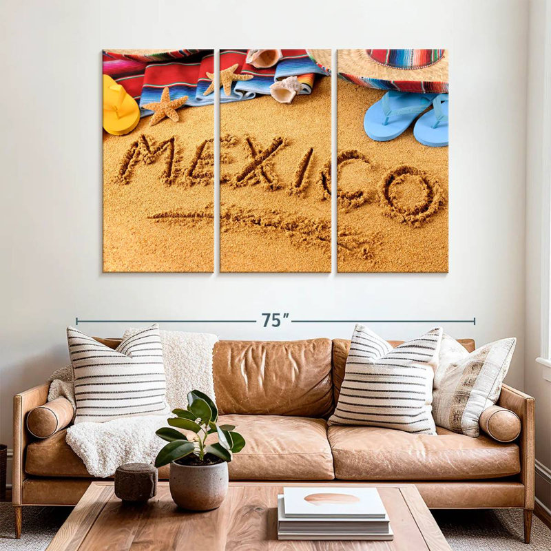Tergel Mexico Beach Sand Writing, 42" H x 65" W