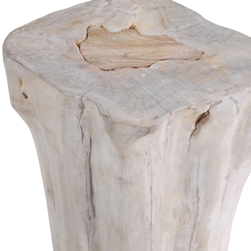 Gretchen Teak End Table, White
