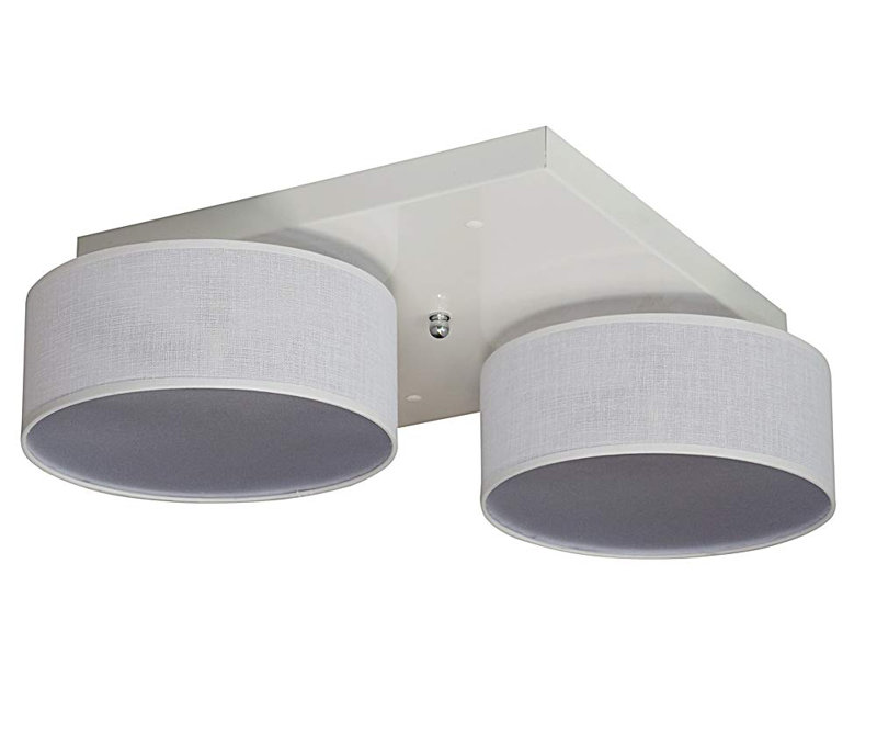 Pulley Fabric Semi Flush Mount, White