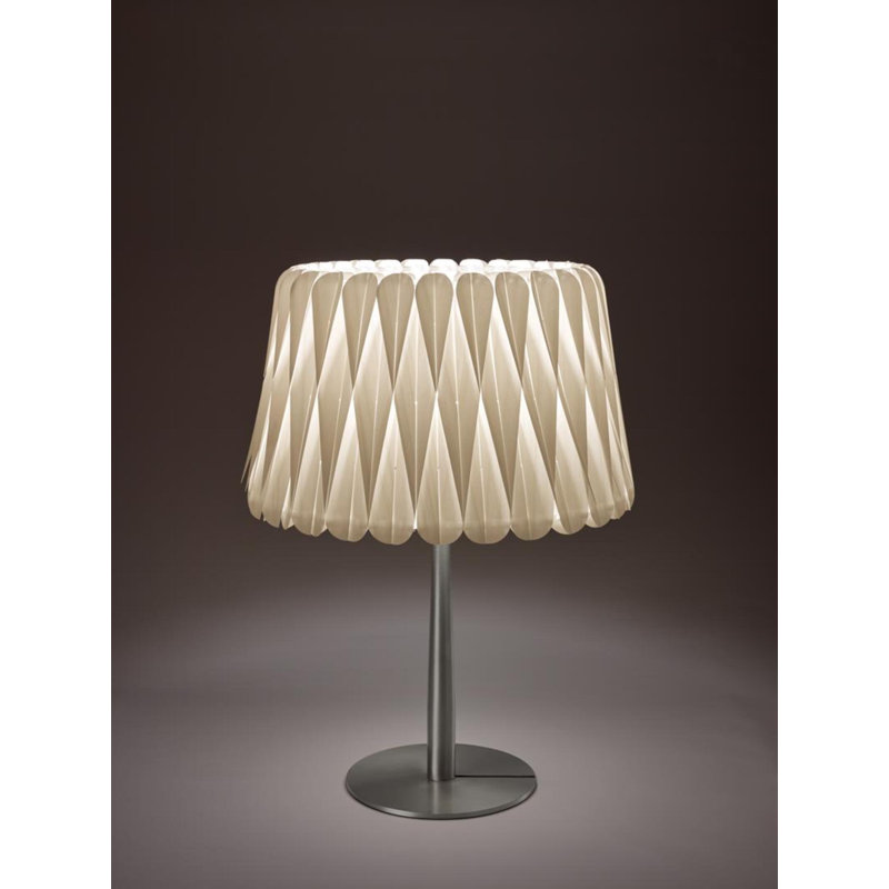 Lola Table Lamp, Matte Black, Ivory White, 20.9" H x 15.4" W x 15.4" D