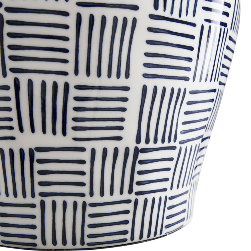 Liora Table Lamp, Blue Patterned Glaze