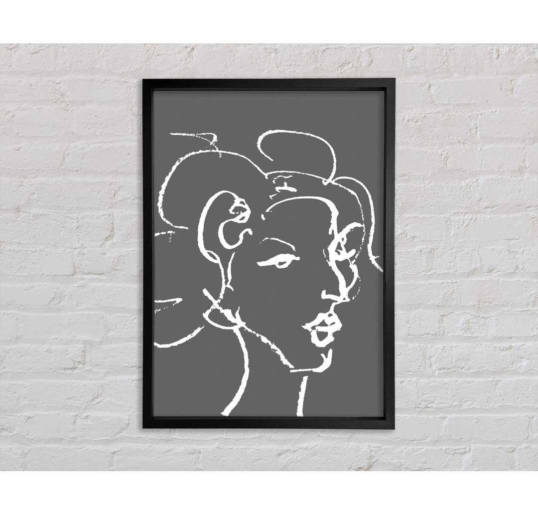 Pretty Lady Sketch - Einzelner Bilderrahmen Kunstdrucke auf Leinwand