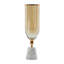 Vase décoratif Kylie avec base en marbre blanc, aluminium, verre doré 19 pouces-123275116