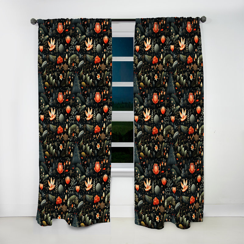 Nomadic Botanical Evasion - Rideau floral - Rideau floral obscurcissant - 1 panneau, L 52 po x L 120 po