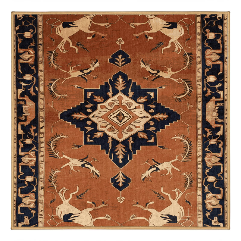 Tapis brun lavable à la machine, Carré 4 pi