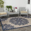 Tapis intérieur / extérieur beige / bleu marine Arneshia-15995224