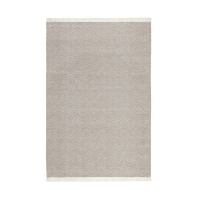 Gray Hand-Woven Chevron Rug