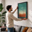 Solitary Explorer on Mars Minimalist - Framed Print-1831536569-1831536571