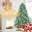 Arbre de Noël à teinte bleue de 5 pi avec 1194 pointes Pe +, branches articulées pour un assemblage facile, support en métal stable, structure idéale pour les fêtes 59,44 po, installation rapide