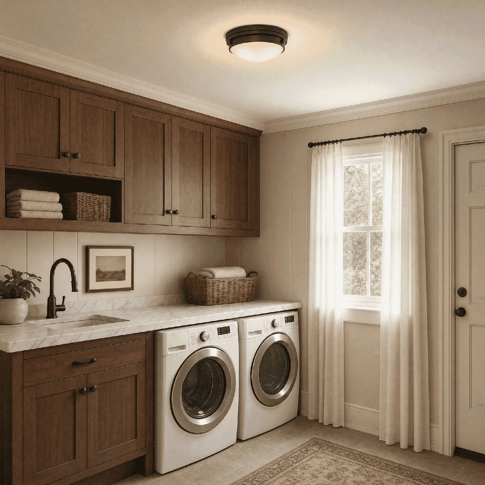 Helmsford 2-Light Flush Mount, English Bronze