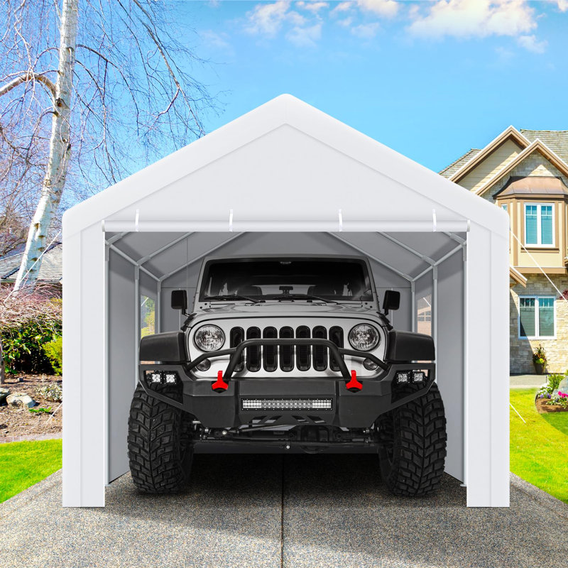 Auvent imperméable 10 po x 20 pi 10 po avec 4 roulettes 10 po x 20 pi, Blanc