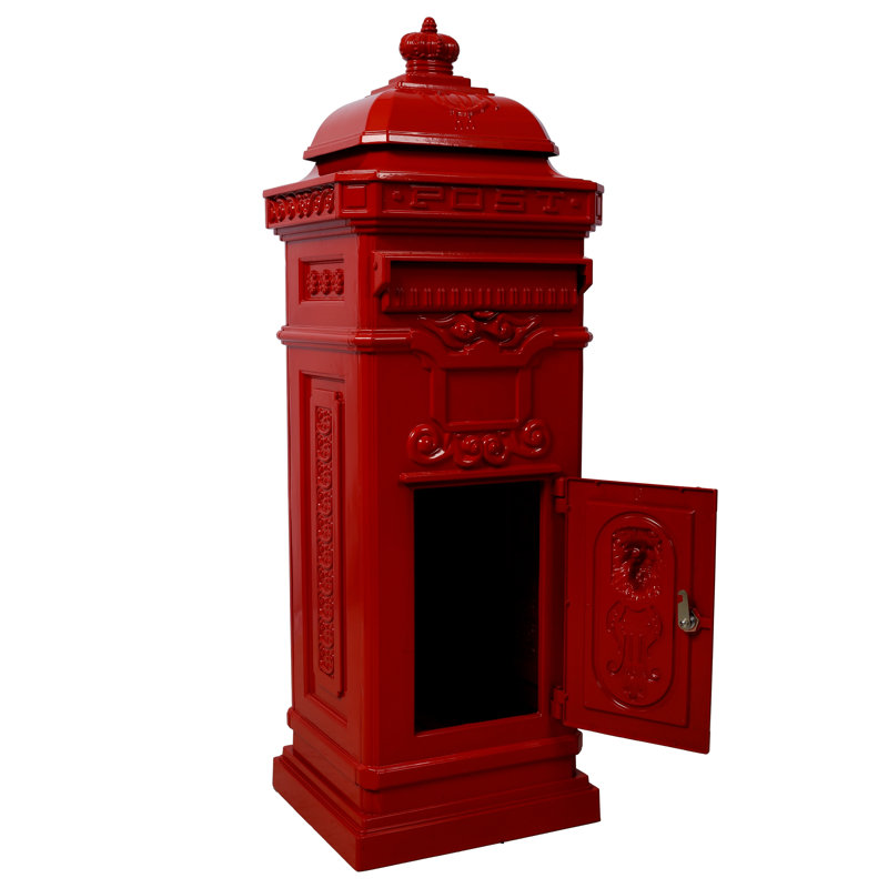 Boîte aux lettres résidentielle à grande capacité avec boîte à journaux, aluminium rouge, Red