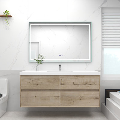 Momoe 60'' Single Bathroom Vanity with Acrylic Top