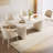 Pearlena 62.99" Modern Rectangle Cream White Dining Table Set with 4 Chairs for Kitchen, Bar,Dining Room-539561015-539561011