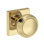 Bremerton Privacy Knob with Contemporary Square Rose in Lifetime (PVD) Satin Brass