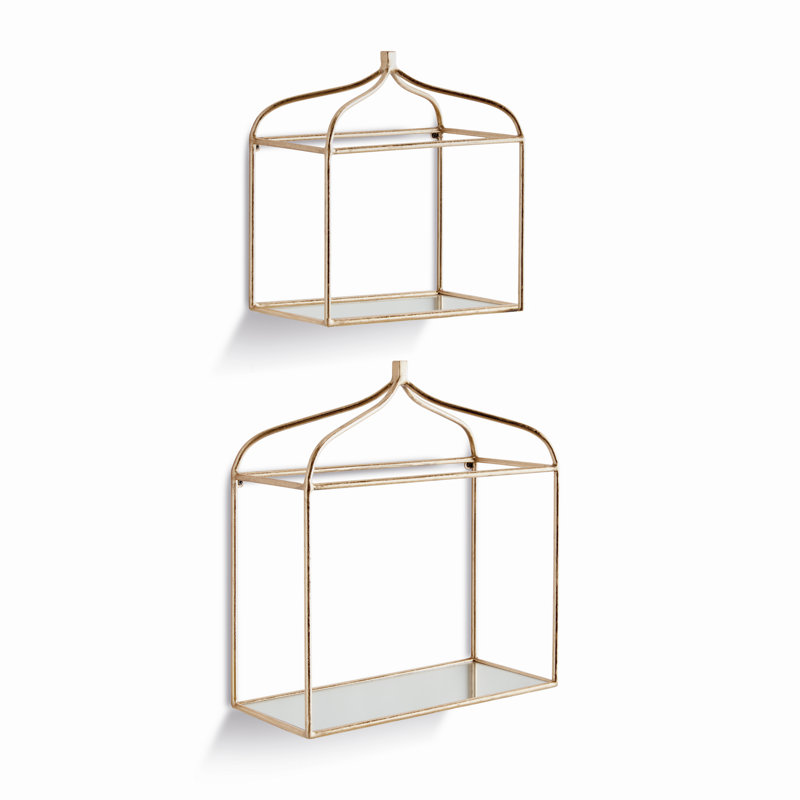 Abbey 2 Piece Glass Decor Shelf