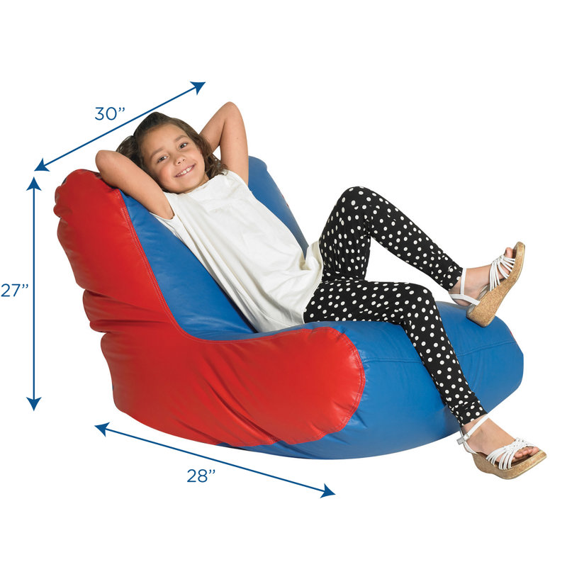 School Age High Back Lounger - Blue/Red