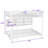 Queen Over Queen Metal Bunk Bed With LED Lighting And Storage Shelves