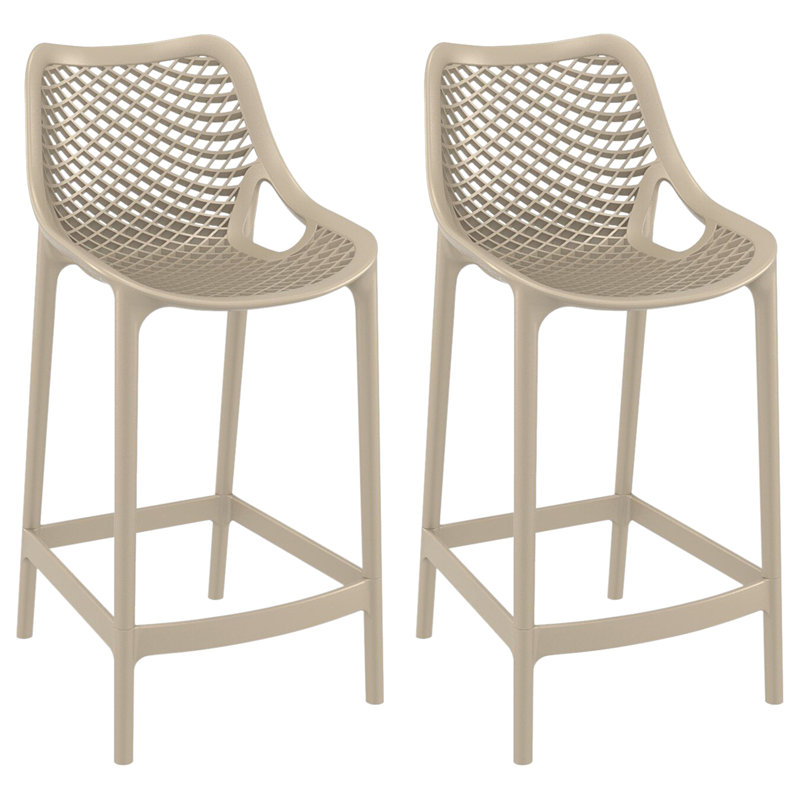 Tabouret de bar pour le patio Farrah, Taupe, 25.6"
