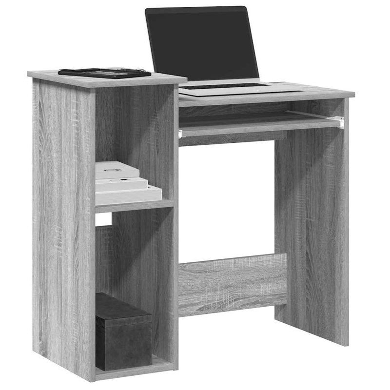 vidaXL Desk Engineered wood Compact Computer Desk, Gray Sonoma