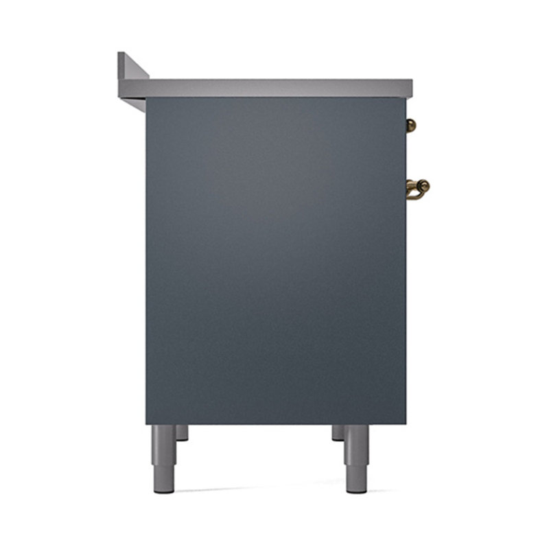 ILVE Nostalgie II Noblesse 40 in Induction Range, Blue Gray/Brass