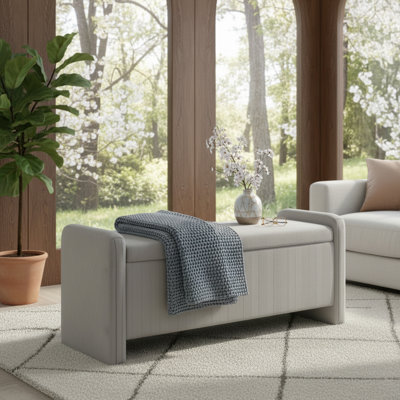 Corduroy, Storage Footstool, Cushioned Design, Multi-Purpose For Living Room, Bedroom, Bed Foot, Or Entrance. by Latitude Run