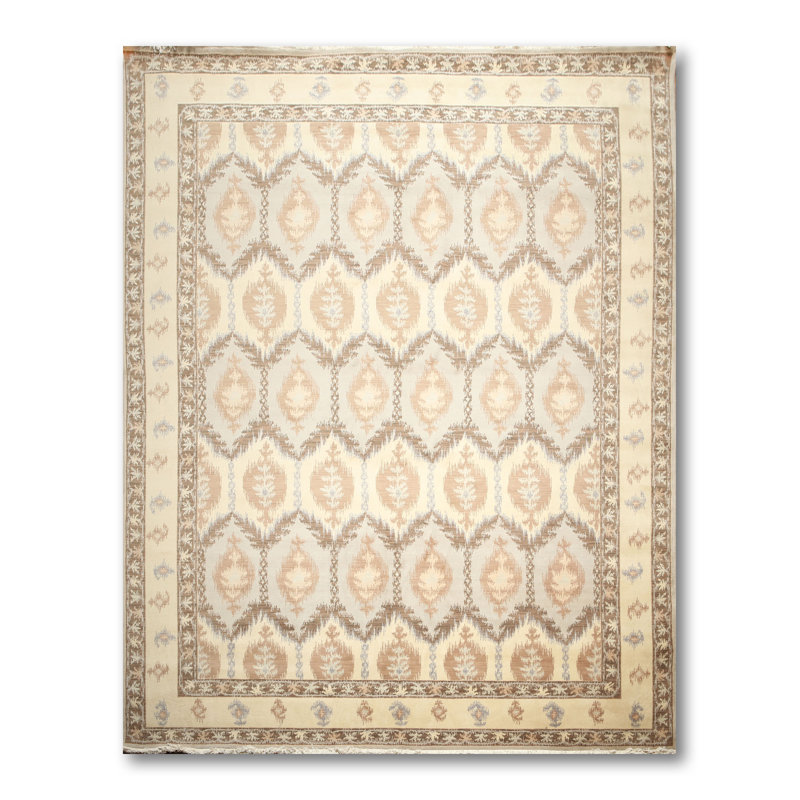 Tapis beige/gris en laine Gorbold